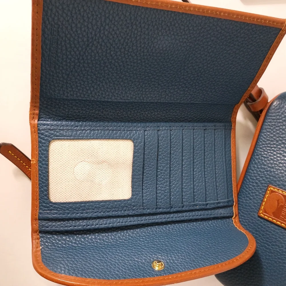 Dooney & Bourke Teal Pebble Leather Crossbody Bag and Wallet Set - Picture 10 of 17